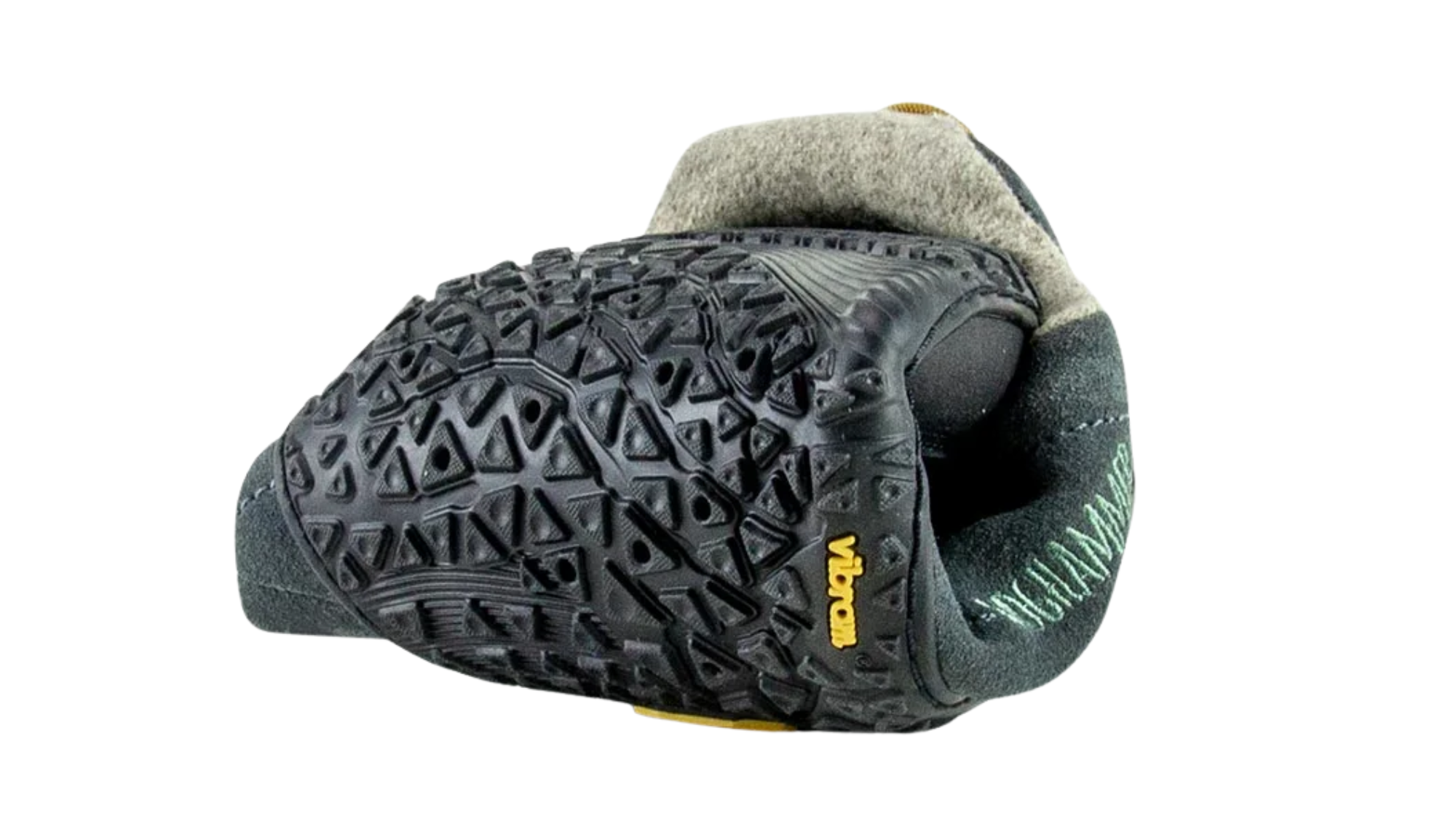 Barfuß-Wanderschuh für Erwachsene mit flexibler Sohle und Profil, Detailansicht.