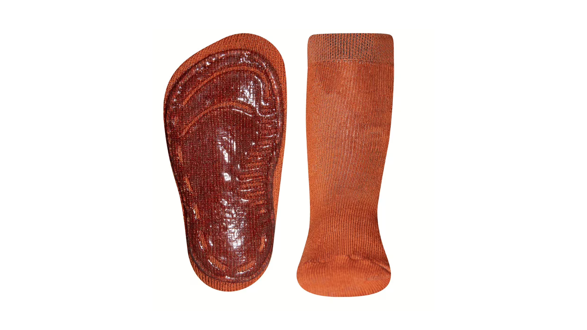 Socken als Paar, ein Socken in Draufsicht, ein Socken mit Innenansicht