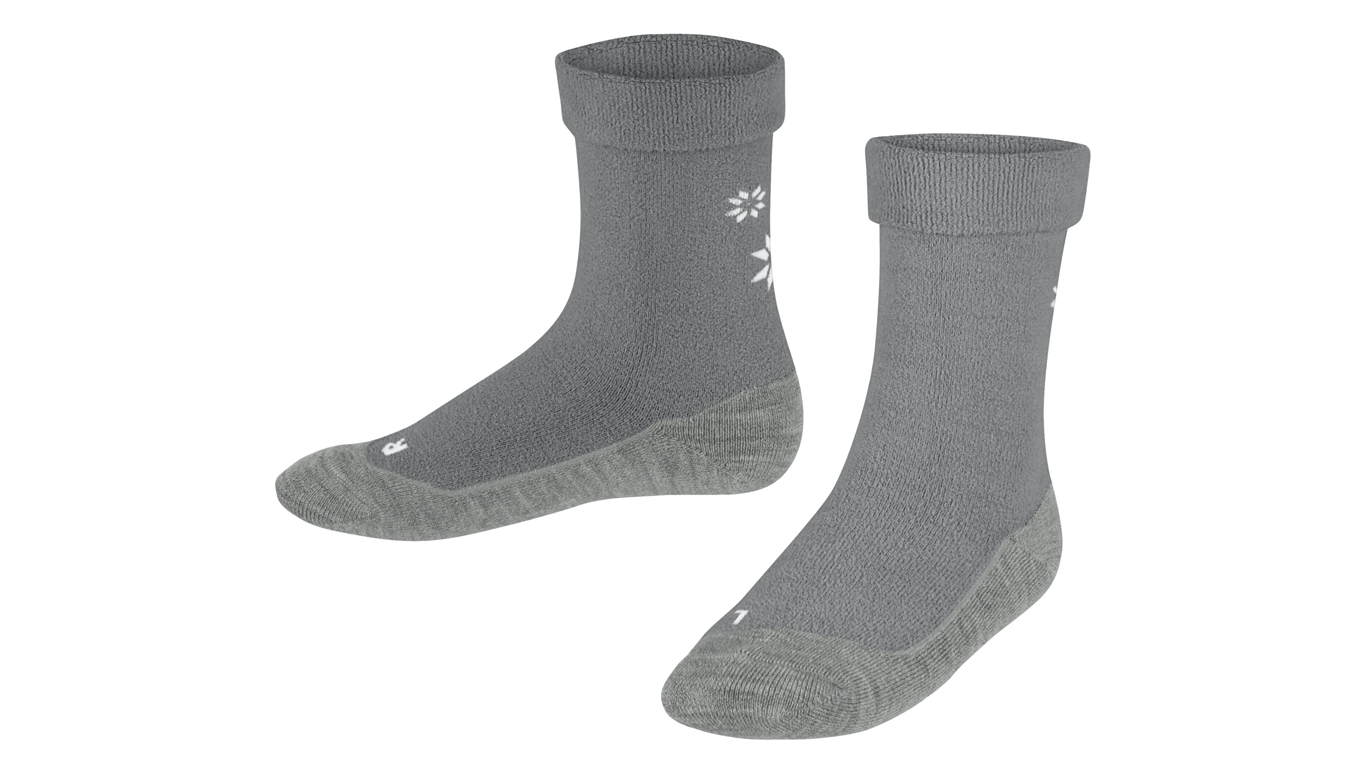 Socke als Paar mit mittelhohem Schaft, geschlossener Zehenpartie und geschlossenem Fersenbereich, schräge Vorderansicht.