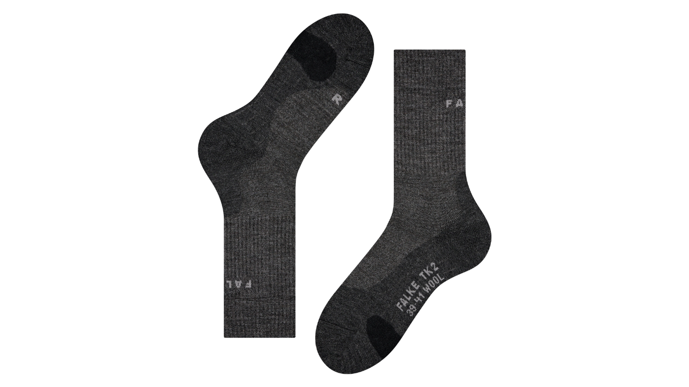Socke als Paar mit mittelhohem Schaft, geschlossener Zehenpartie und geschlossenem Fersenbereich, Draufsicht.