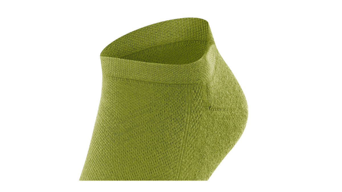 Socke mit niedrigem Schaft, geschlossener Zehenpartie und geschlossenem Fersenbereich, Detailansicht.
