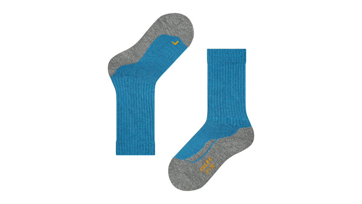 Socke als Paar mit mittelhohem Schaft und geschlossener Zehenpartie, Draufsicht.
