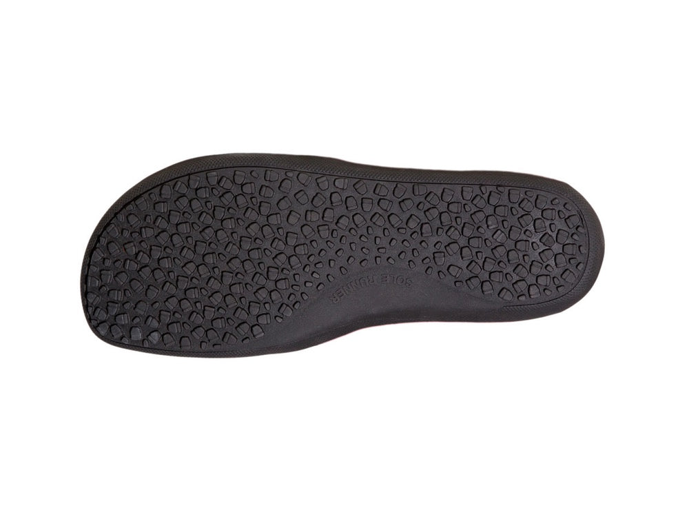Barfußschuh, flexible Sohle mit Profilstruktur, einzelner Schuh, Ansicht von unten