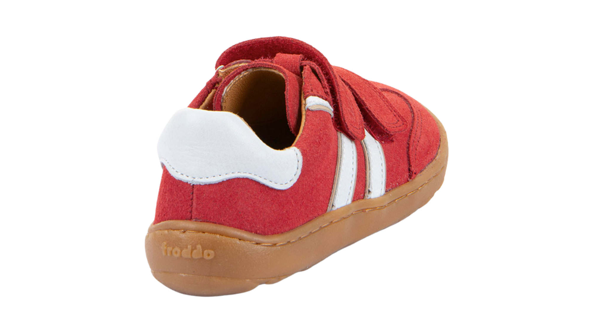 Barfußschuh für Kinder, geschlossene Zehen und geschlossener Fersenbereich, zwei Klettverschlüsse, flexible Sohle, Einzelschuh, Rückansicht