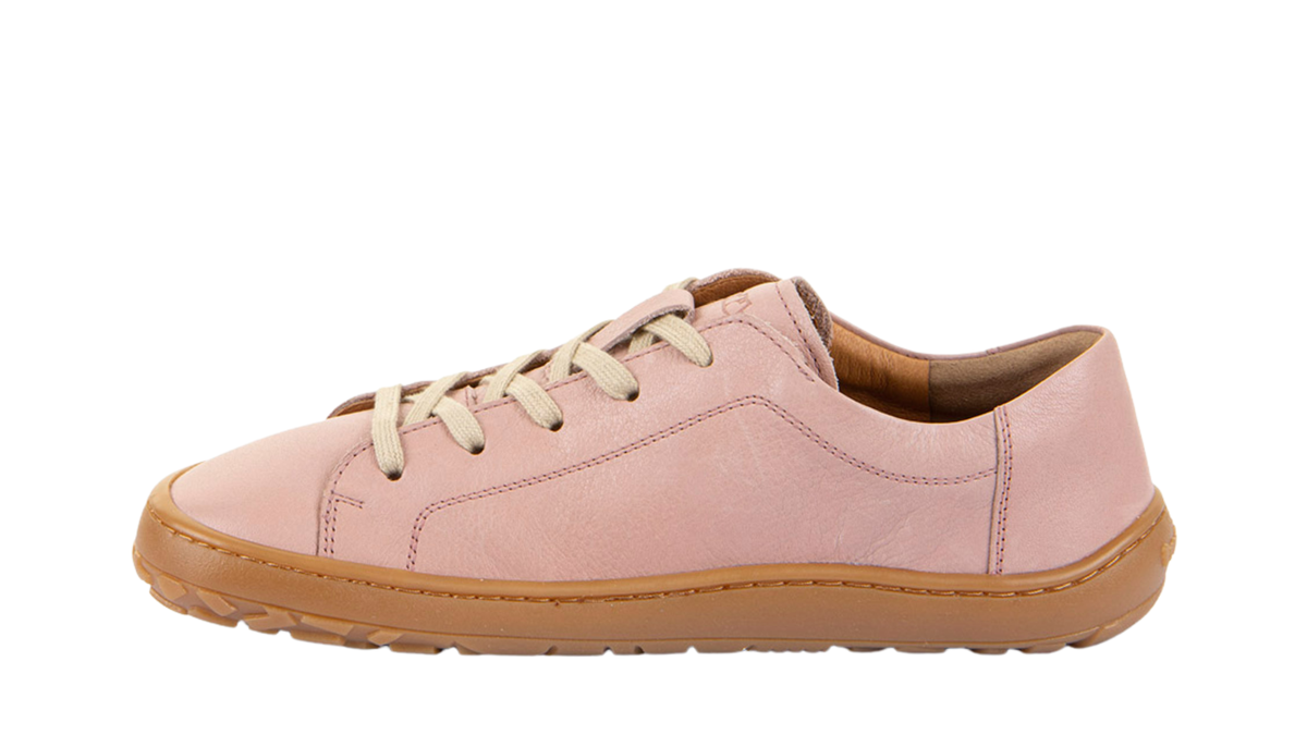 Barfußschuh, geschlossene Zehen und geschlossener Fersenbereich, Schnürung, flexible Sohle, Einzelschuh, Seitenansicht innen
