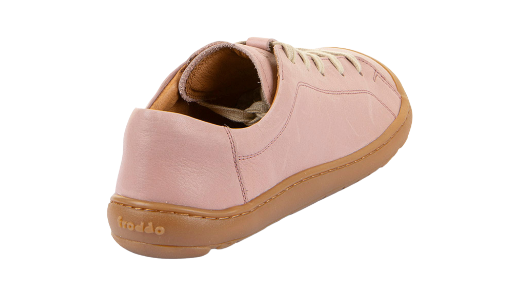 Barfußschuh, geschlossene Zehen und geschlossener Fersenbereich, Schnürung, flexible Sohle, Einzelschuh, Rückansicht