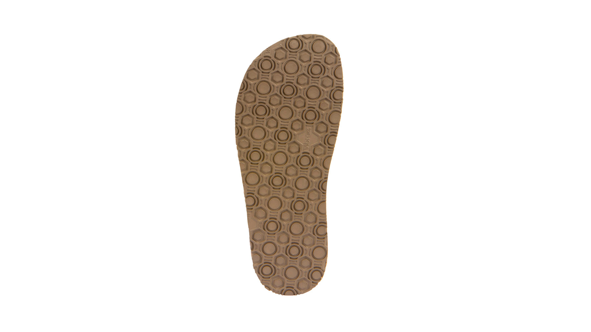 Barfußschuhe als Slipper mit elastischem Einsatz, geschlossene Zehen und geschlossener Fersenbereich, einzelner Schuh, Ansicht von unten