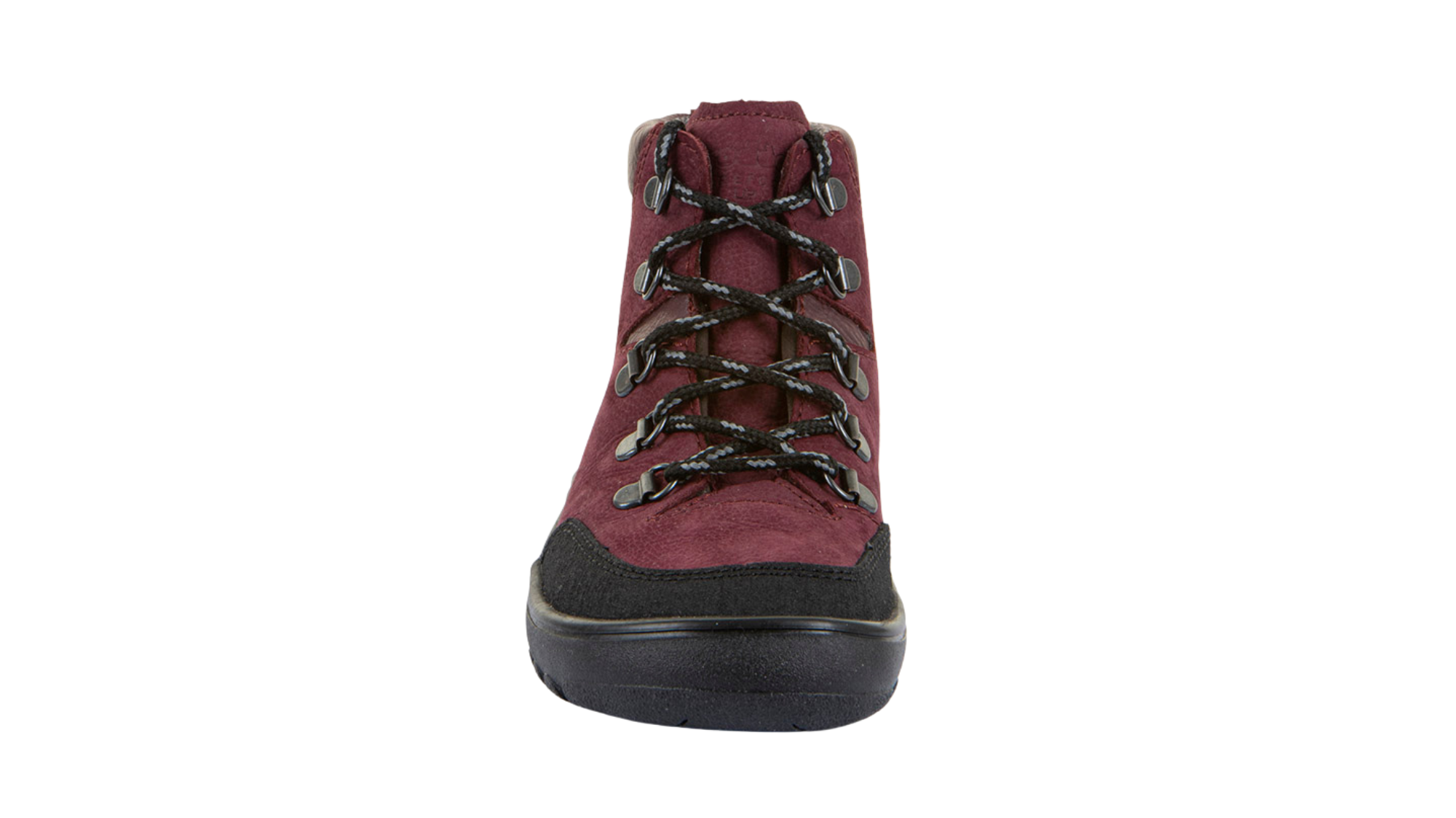 Barfußstiefel mit breiter Zehenbox, Schnürung und Zehenschutz, Vorderansicht