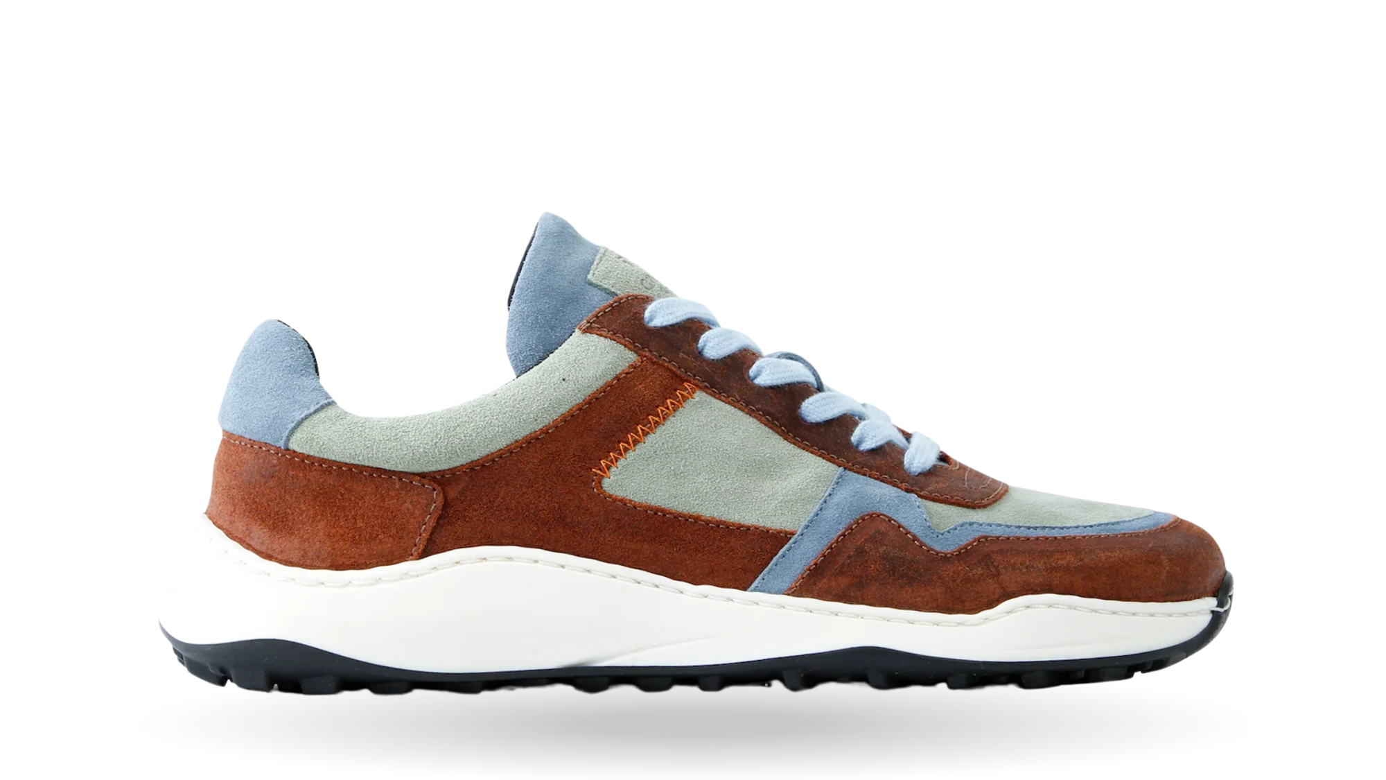 Sneaker für Erwachsene mit breiter Zehenbox, Schnürung und flacher Sohle, Seitenansicht außen