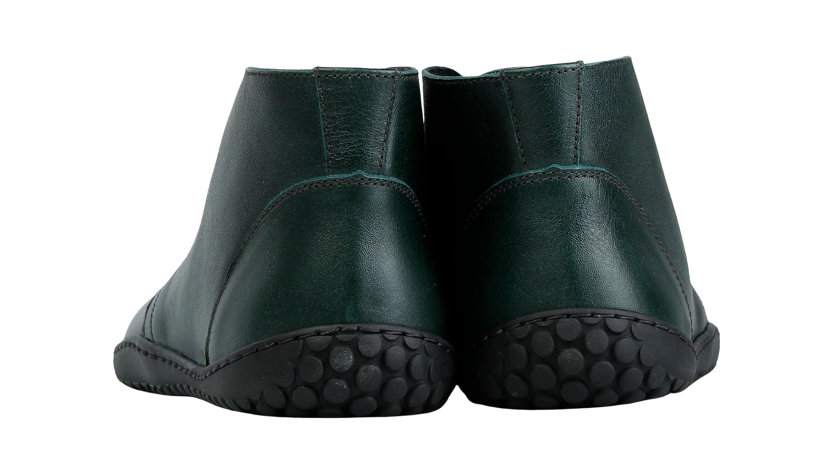 Paar Barfuß-Booties für Erwachsene mit knöchelhohem Schaft und flacher Sohle, Rückansicht