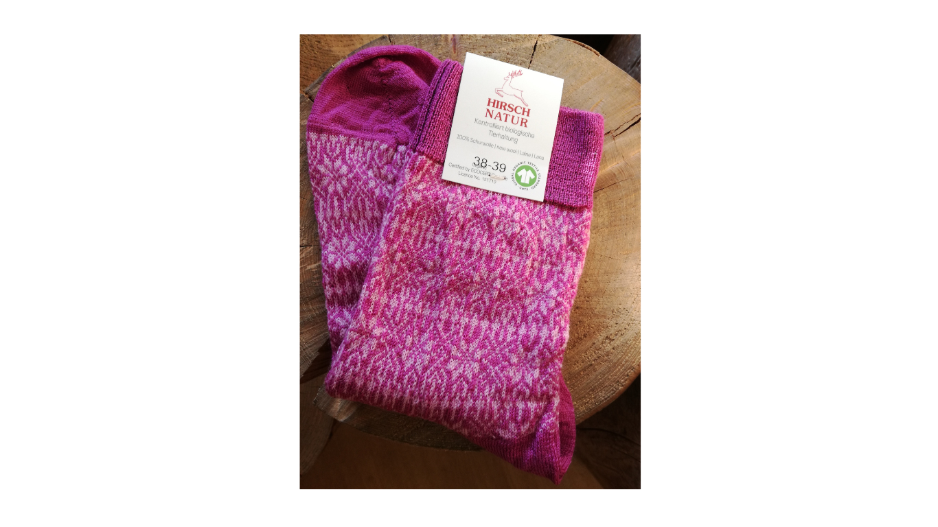 Socken ohne separate Zehen, wadenhoher Schaft, elastischer Bund, gemustertes Schaftteil, verstärkter Fersen- und Zehenbereich, Draufsicht