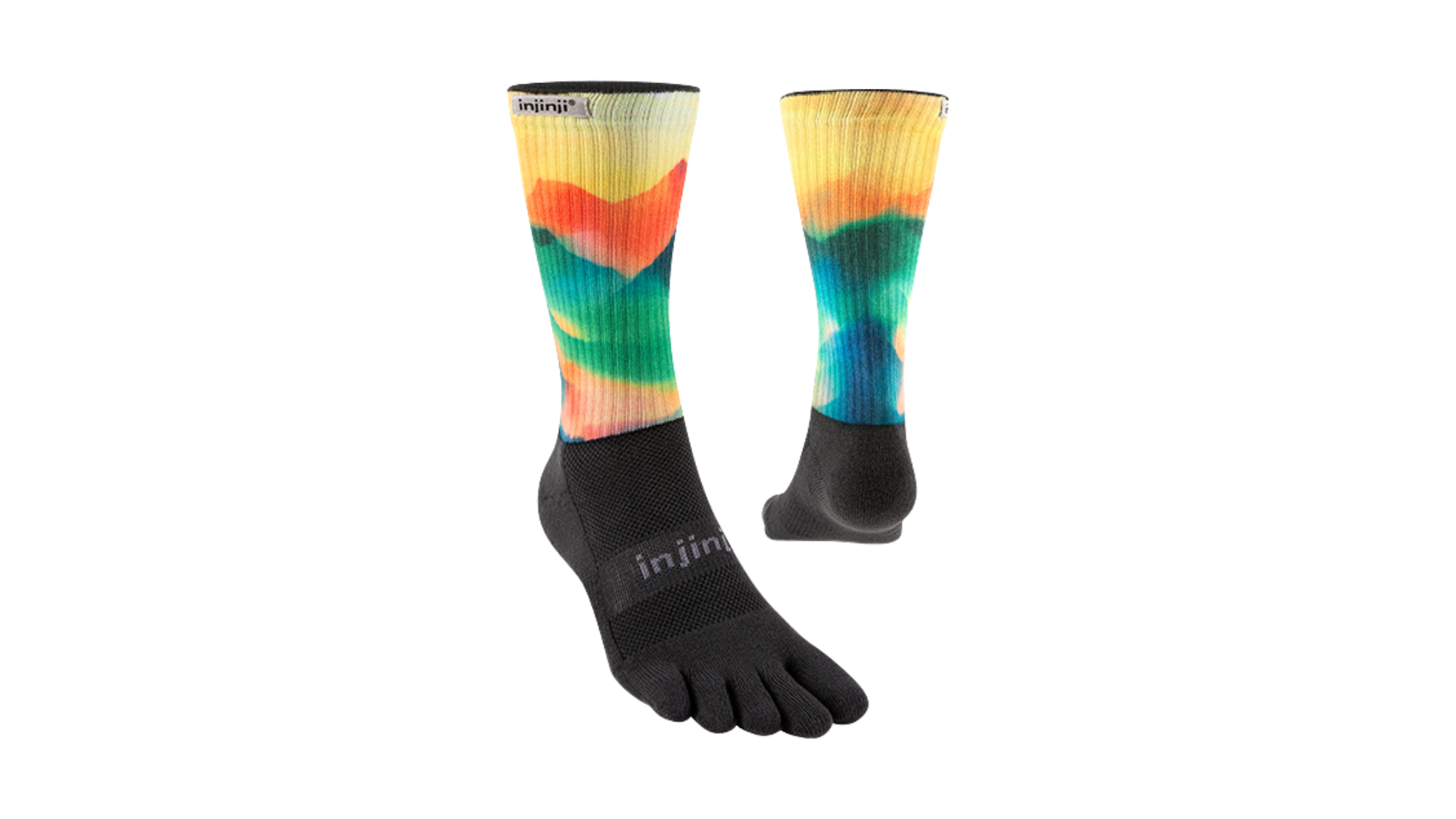 Wadenlange Zehensocken für Erwachsene als Paar, Vorder- und Rückansicht