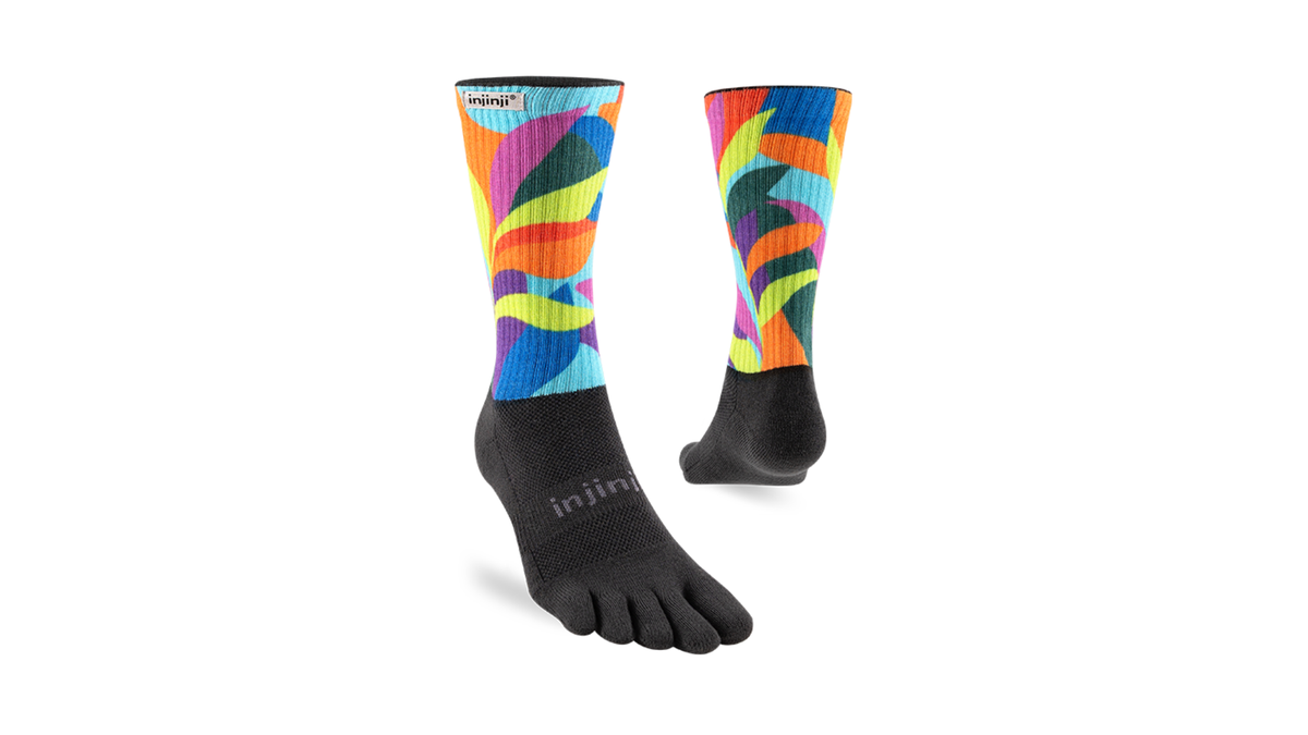 Wadenlange Zehensocken für Erwachsene als Paar, Vorder- und Rückansicht