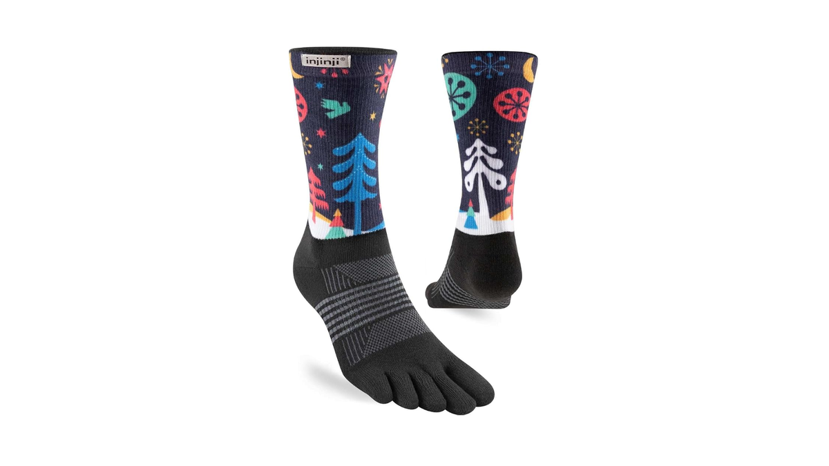 Wadenlange Zehensocken für Erwachsene als Paar, Vorder- und Rückansicht