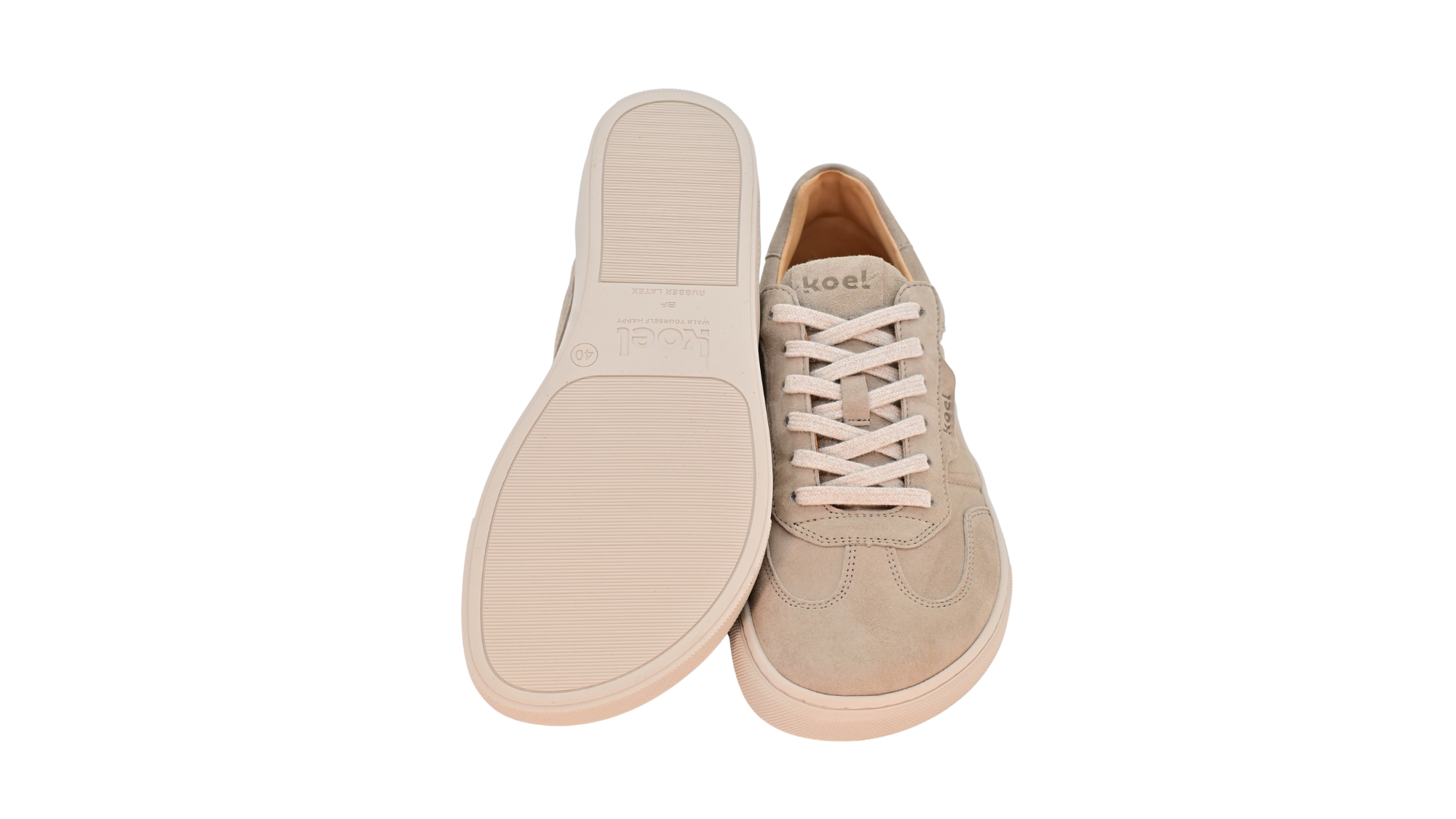 Barfußschuh für Erwachsene, geschlossene Zehenpartie, geschlossener Fersenbereich, Schnürung, Ziernähte im Seitenbereich, flache Sohle, Ansicht von unten und Draufsicht, Paar