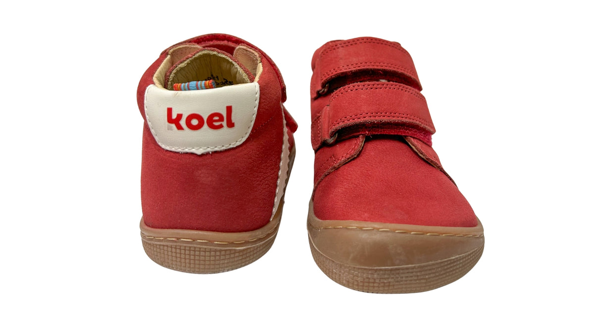 Barfußschuh für Kinder mit zwei Klettverschlüssen als Paar, Rückansicht und Vorderansicht