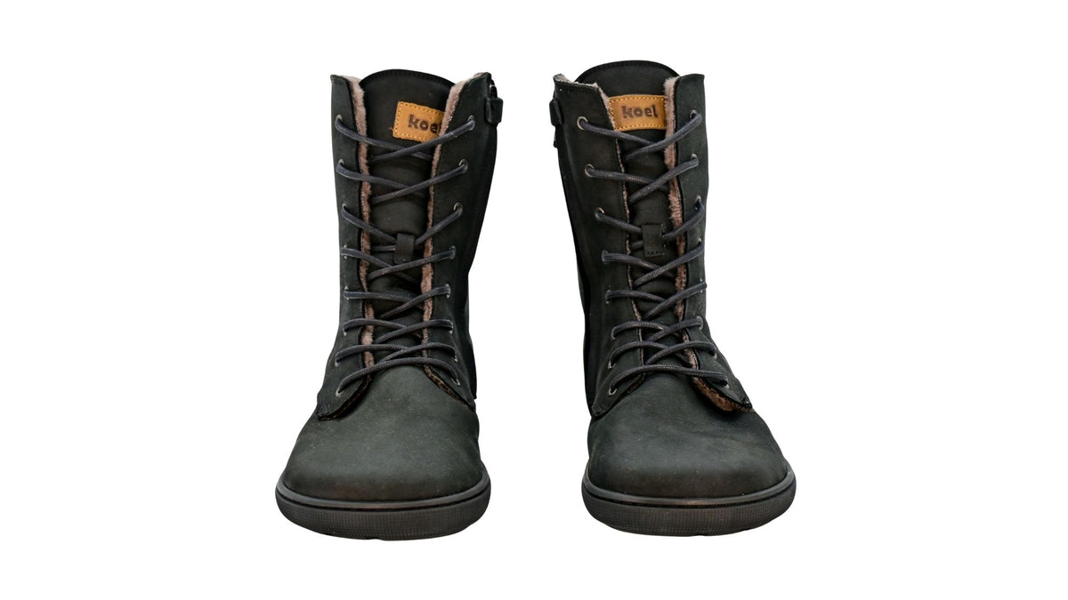 Barfußstiefel für Erwachsene mit Schnürung als Paar, Draufsicht