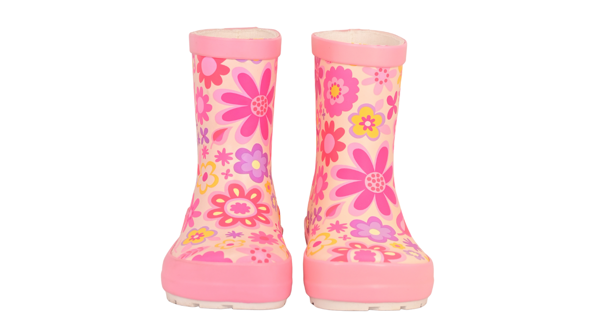 Barfußstiefel für Kinder ohne Verschluss mit breiter Zehenbox und geschlossenem Schaft, Vorderansicht