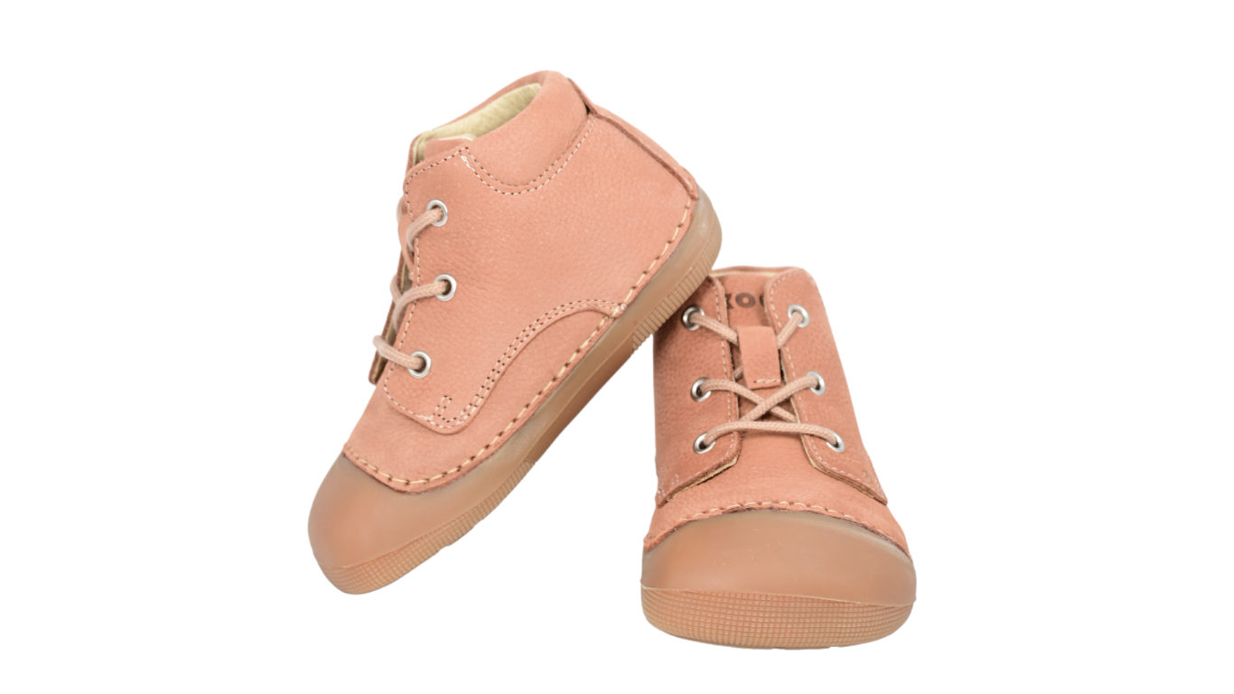 Barfußschuh für Kinder mit Schnürung als Paar, Draufsicht