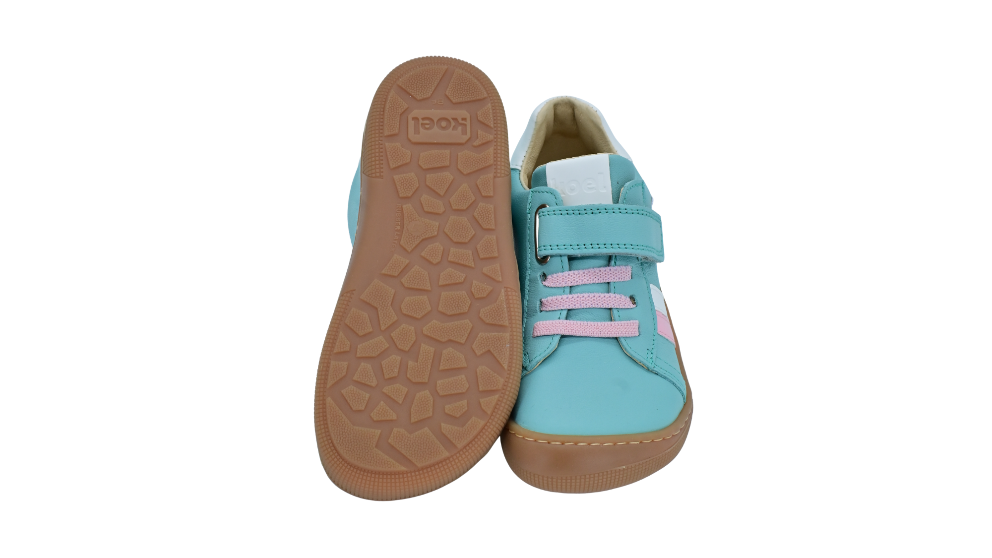 Kinder-Barfußschuh mit flacher, flexibler Sohle und strukturiertem Profil, Ansicht von unten.