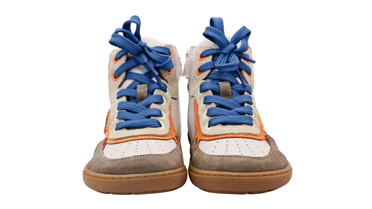 Barfußschuh für Kinder mit Schnürung als Paar, Vorderansicht