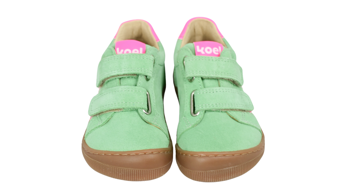 Barfußschuh für Kinder mit zwei Klettverschlüssen als Paar, Draufsicht