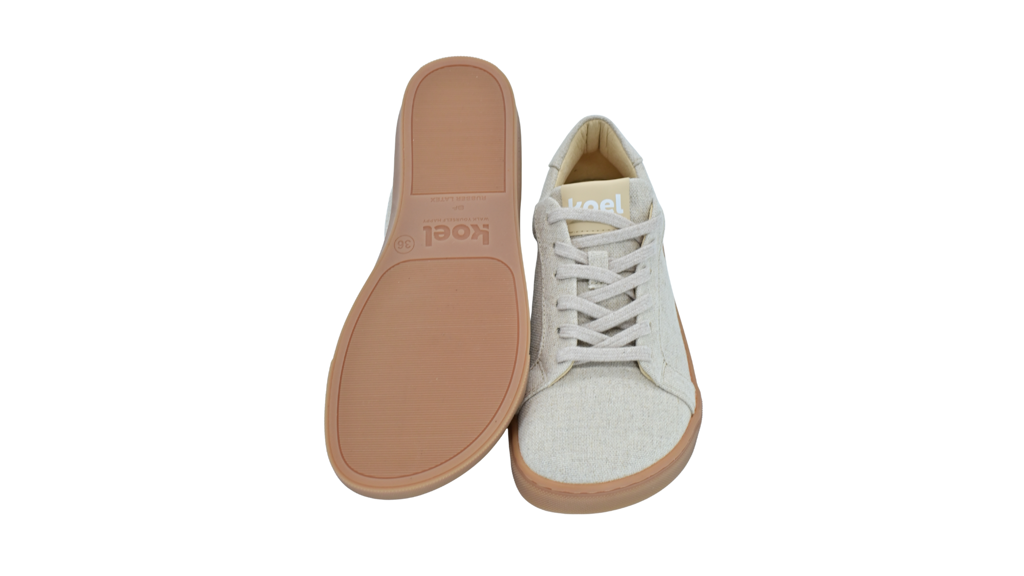 Barfußschuh für Erwachsene, geschlossene Zehenpartie, geschlossener Fersenbereich, Schnürung, textile Oberfläche, flache Sohle, Ansicht von unten und Draufsicht als Paar