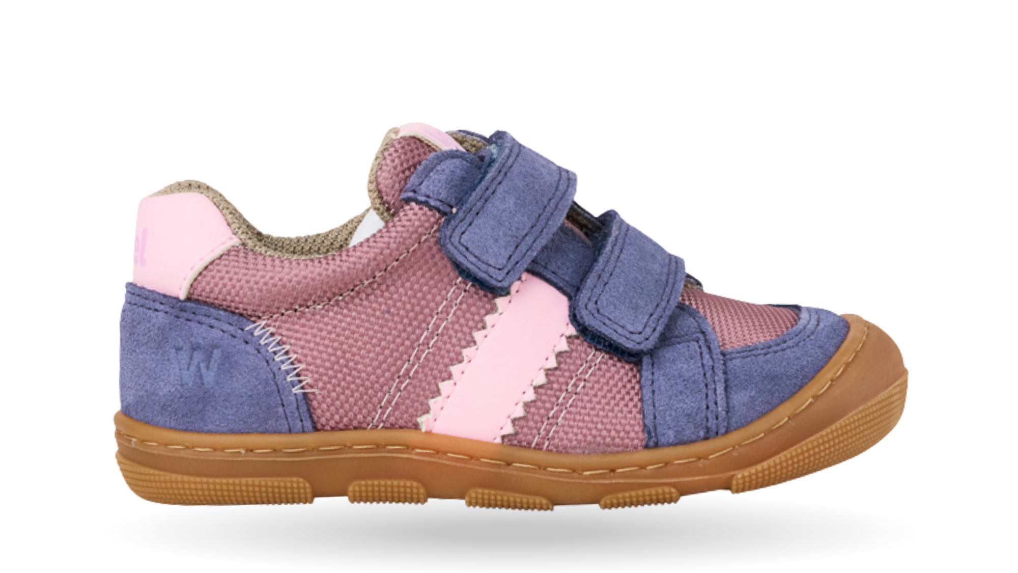Barfußschuh für Kinder, geschlossene Zehen und geschlossener Fersenbereich, Doppelklettverschluss, flexible Sohle, Seitenansicht außen