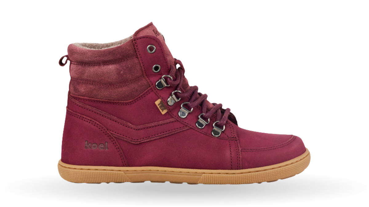 Winterstiefel für Damen mit Schnürung, Metallösen, geschlossener Zehen- und Fersenpartie, Seitenansicht außen