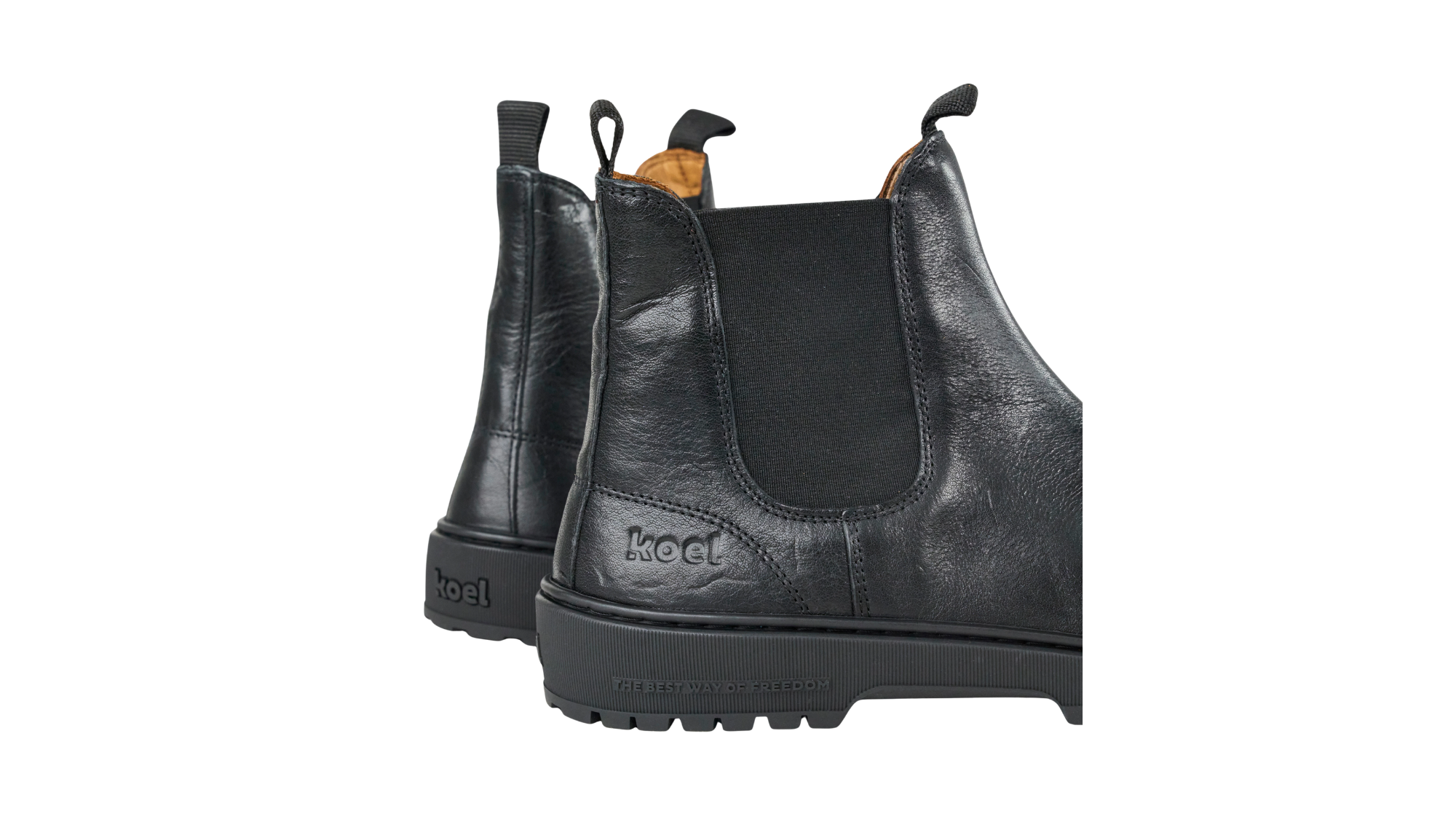Paar Chelsea-Barfußschuhe für Damen mit elastischen Seiteneinsätzen und profilierter Sohle, Detailansicht