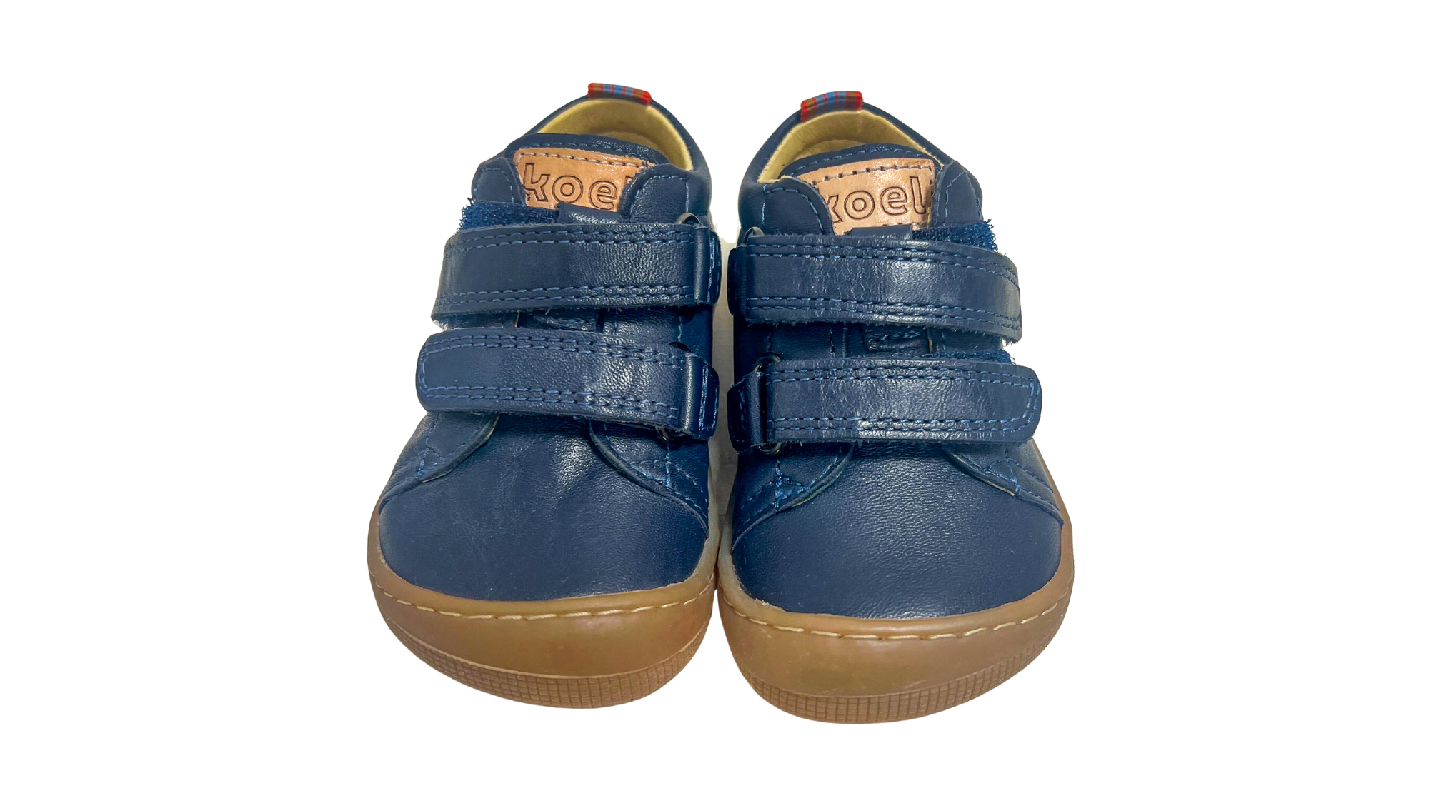 Barfußschuh für Kinder mit zwei Klettverschlüssen als Paar, Draufsicht