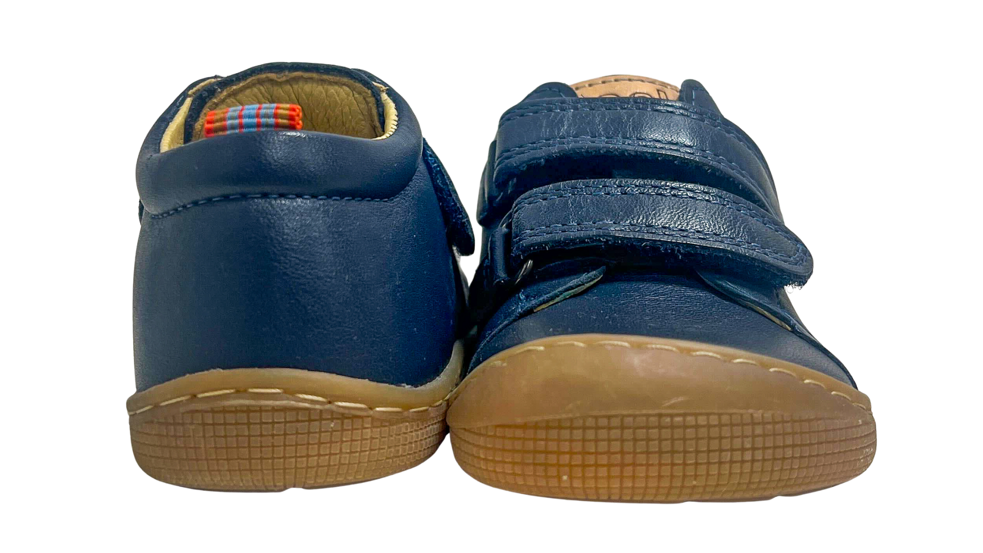 Barfußschuh für Kinder mit zwei Klettverschlüssen als Paar, Rück- und Vorderansicht