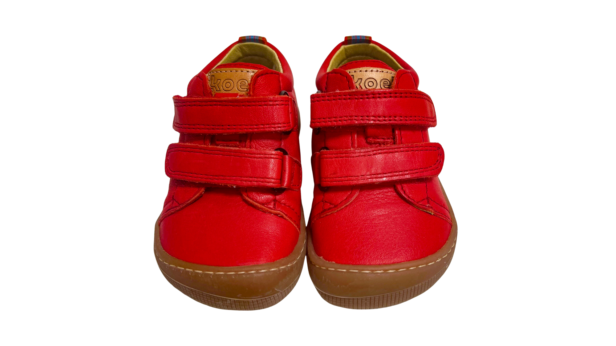 Barfußschuh für Kinder mit zwei Klettverschlüssen als Paar, Draufsicht