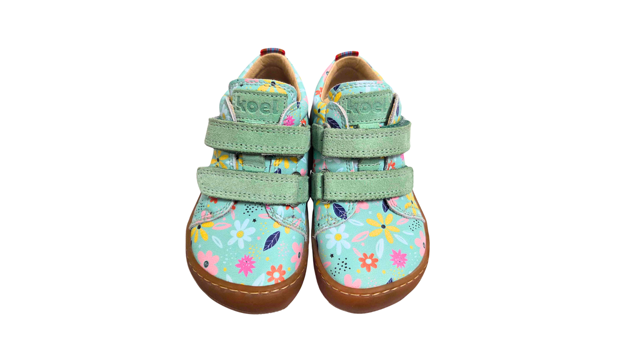 Barfußschuh für Kinder mit zwei Klettverschlüssen als Paar, Draufsicht
