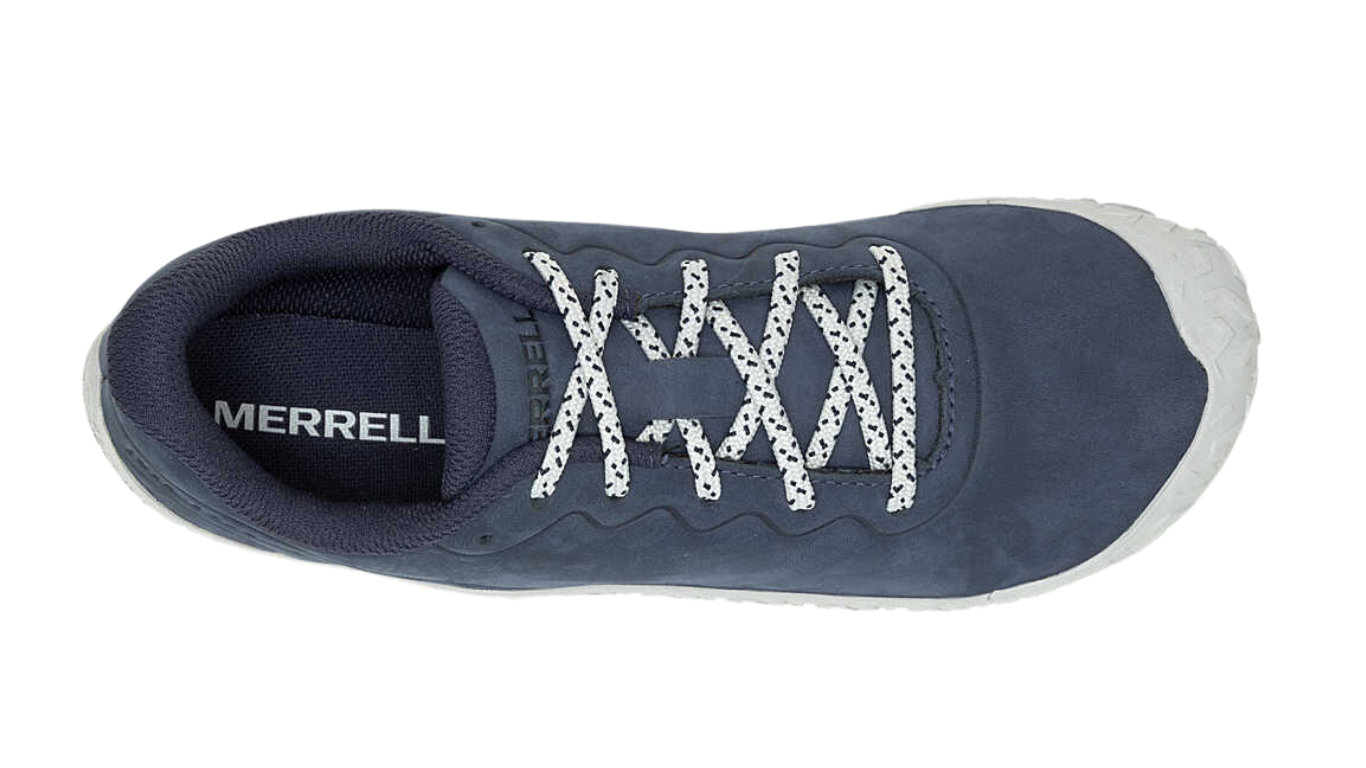 Barfußschuh mit Schnürsenkeln, geschlossener Zehenbox und geschlossenem Fersenbereich, Draufsicht