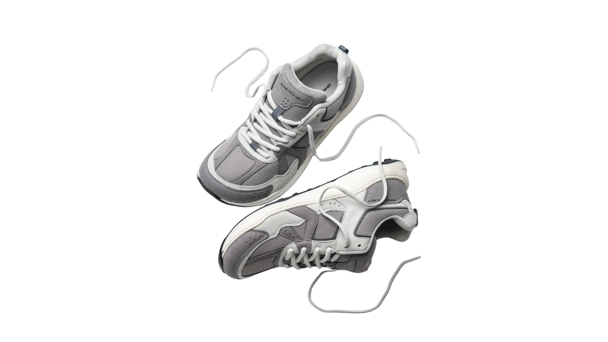 Barfußschuh für Erwachsene, Paaransicht, geschlossene Zehenpartie, geschlossener Fersenbereich, Schnürung, Draufsicht