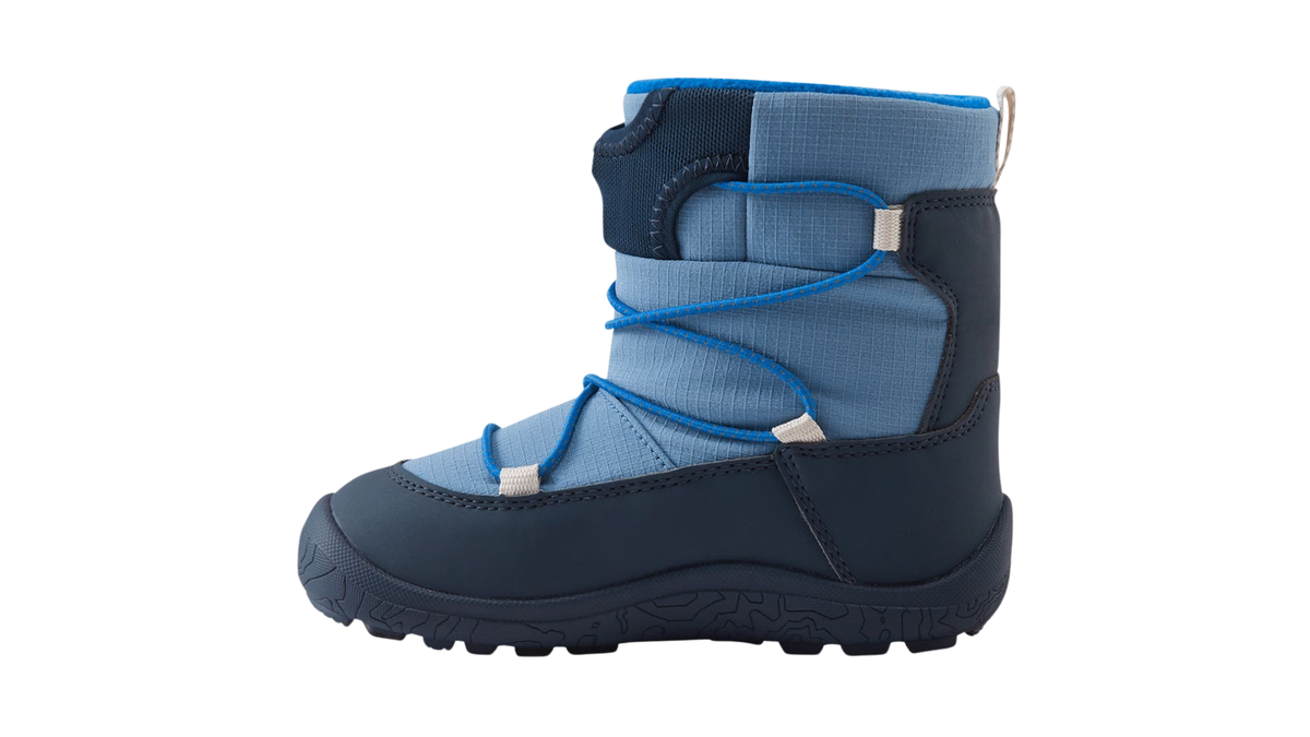 Kinder-Barfußwinterstiefel mit Schnellverschluss, geschlossenen Zehen und profilierter Sohle, Seitenansicht innen