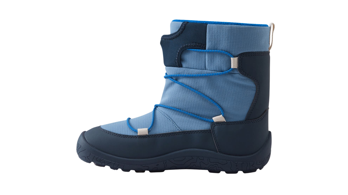 Kinder-Barfußwinterstiefel mit Schnellverschluss, geschlossenen Zehen und profilierter Sohle, Seitenansicht innen