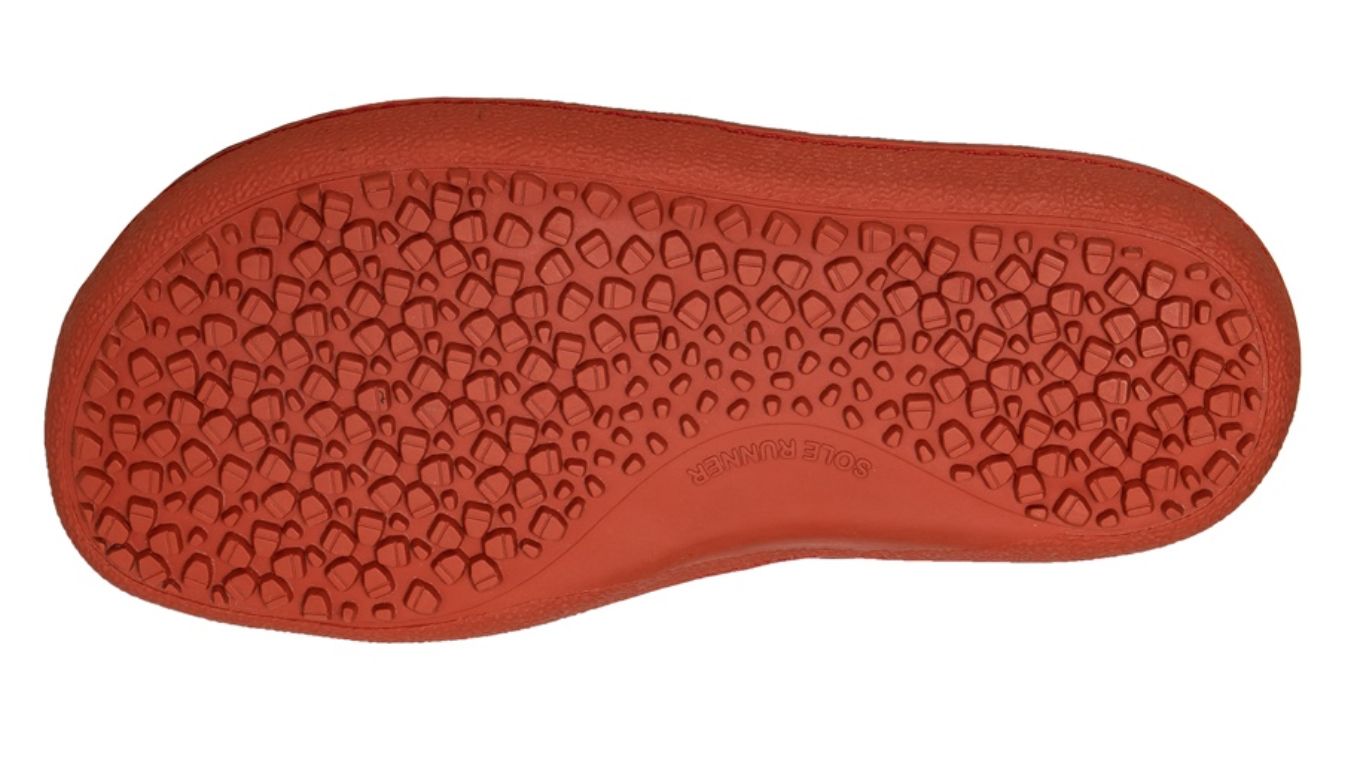 Kinder Barfußsandale, flexible Sohle mit Profilstruktur, einzelner Schuh, Ansicht von unten