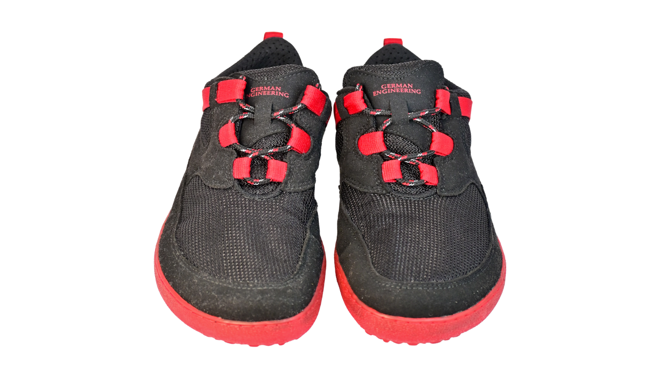 Barfußschuh, geschlossene Zehen und geschlossener Fersenbereich, Schnellverschluss, flexible Sohle, als Paar, Draufsicht