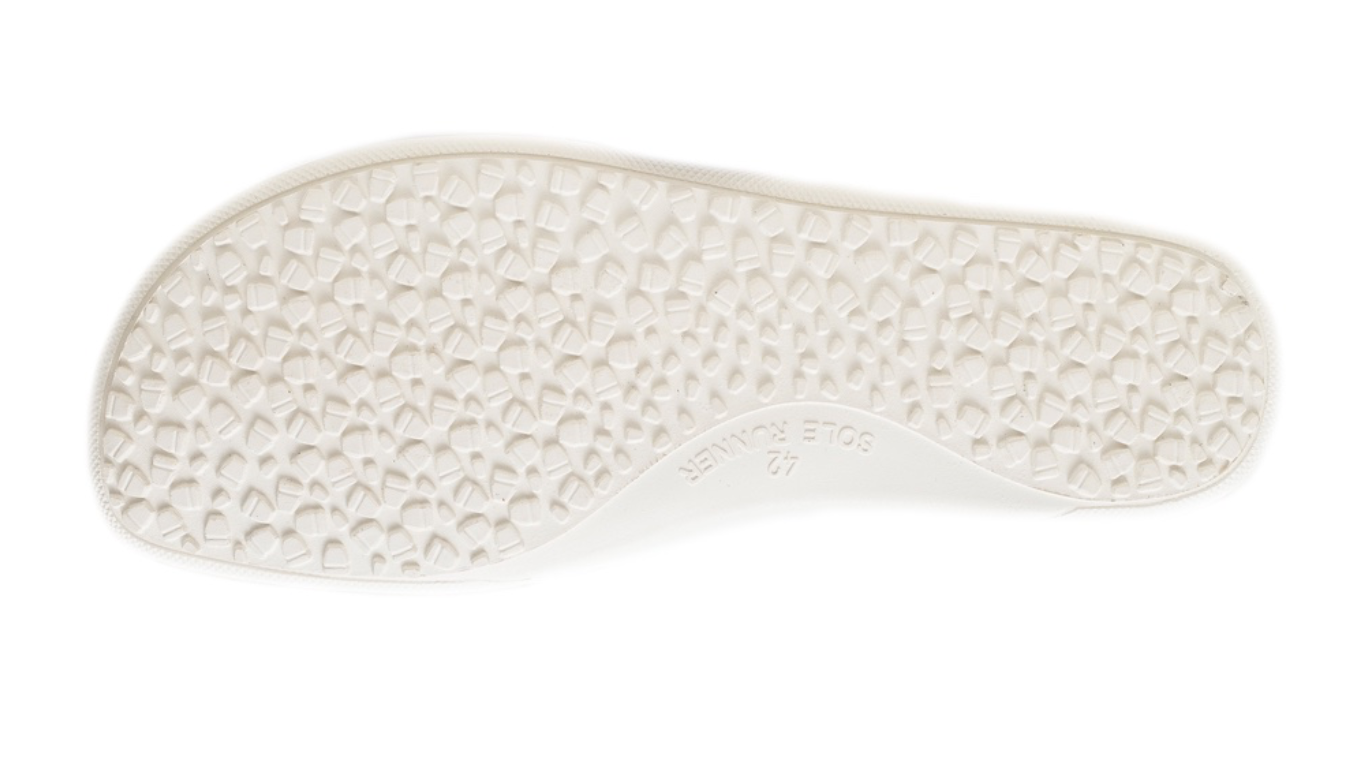 Kinder Barfußschuh, flexible Sohle mit Profilstruktur, einzelner Schuh, Ansicht von unten