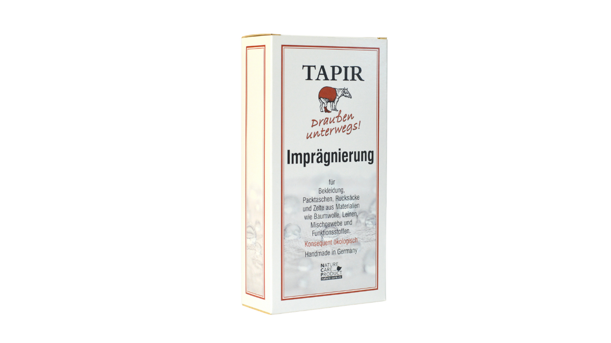 Verpackungskarton einer Lederimprägnierung mit Produktinformationen, Draufsicht