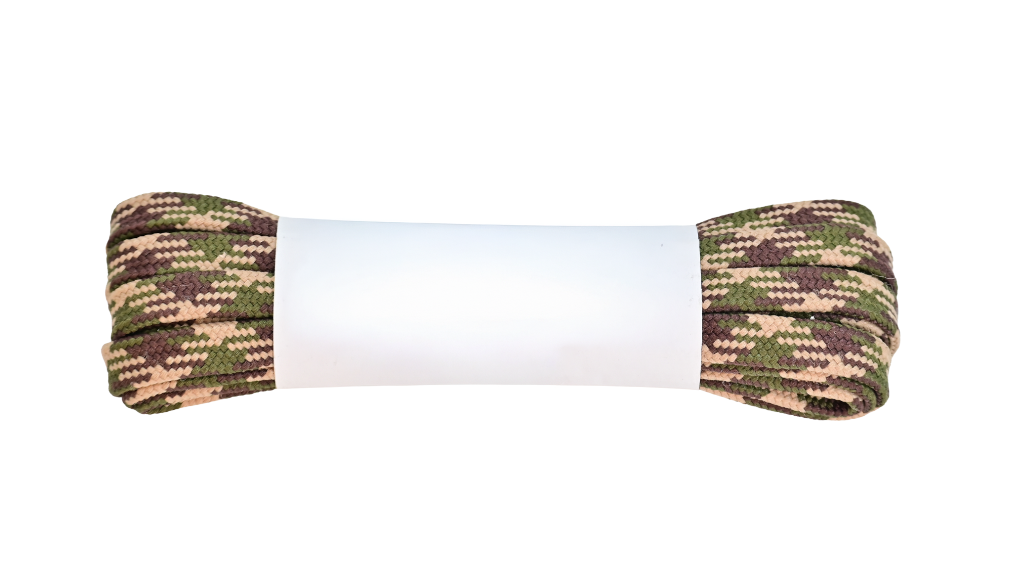 Schnürsenkel als Ersatzteil mit flacher Form, gebündelt, Detailansicht.