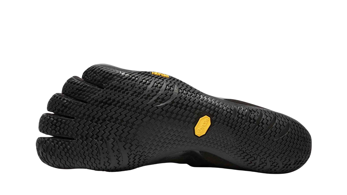 Zehenschuh mit separaten Zehenfächern, Schnellverschluss und Mesh-Einsätzen, Einzelschuh, Ansicht von unten