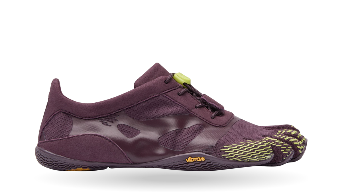 Zehenschuh mit separaten Zehenfächern, Schnellverschluss und Mesh-Einsätzen, Einzelschuh, Seitenansicht außen