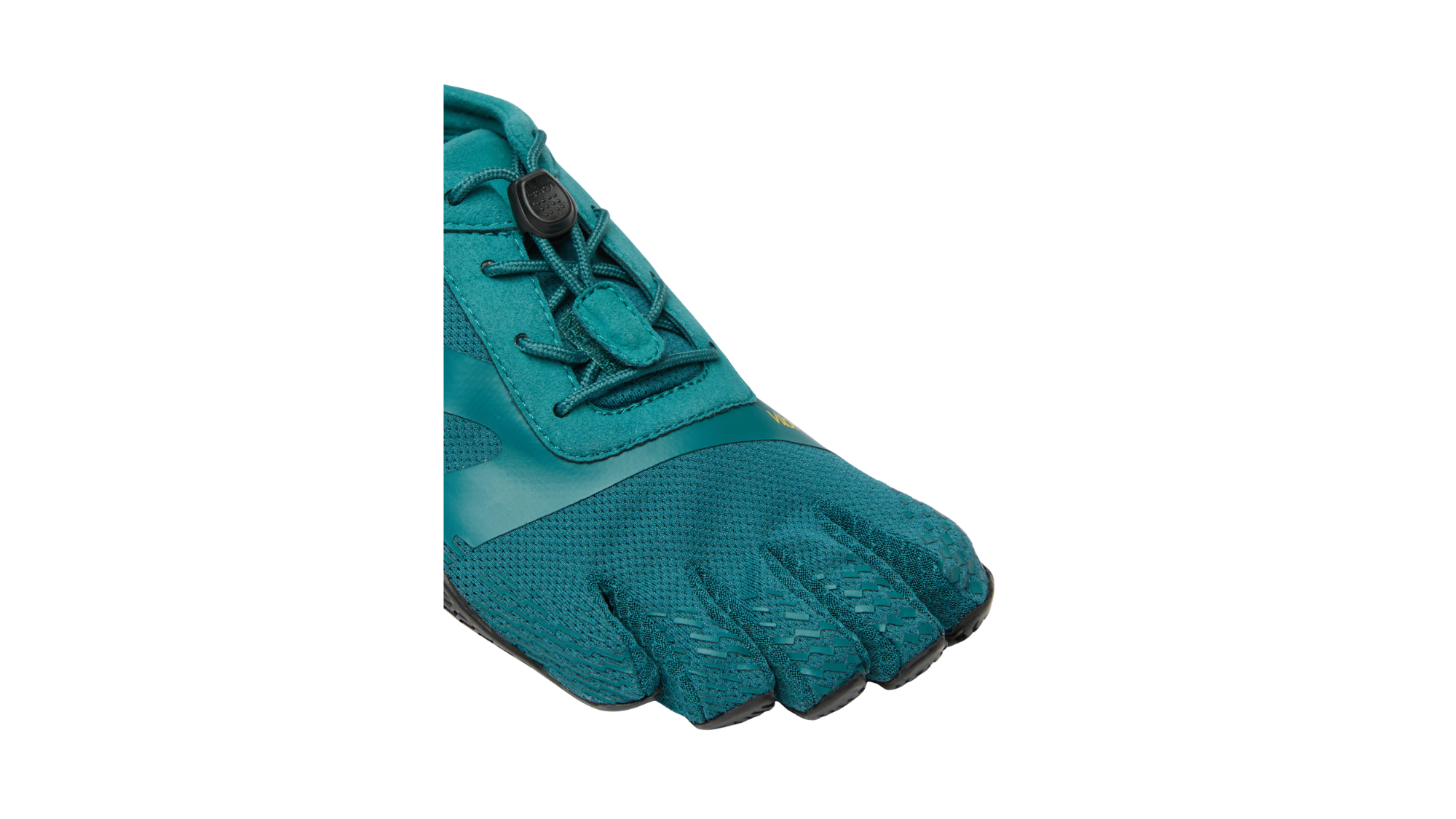 Zehenschuh mit separaten Zehenfächern, Schnellverschluss und Mesh-Einsätzen, Einzelschuh, Detailansicht Zehenfächer