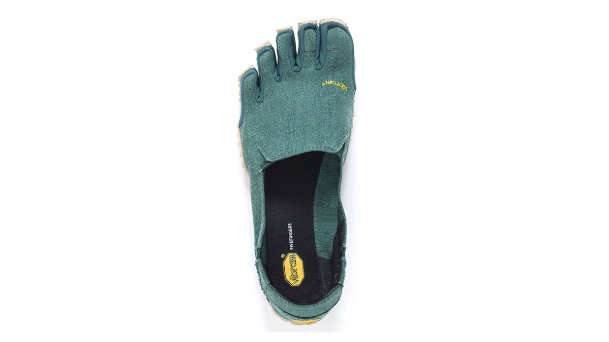 Barfußschuh für Erwachsene ohne Verschluss mit fünf einzelnen Zehenkammern, Draufsicht
