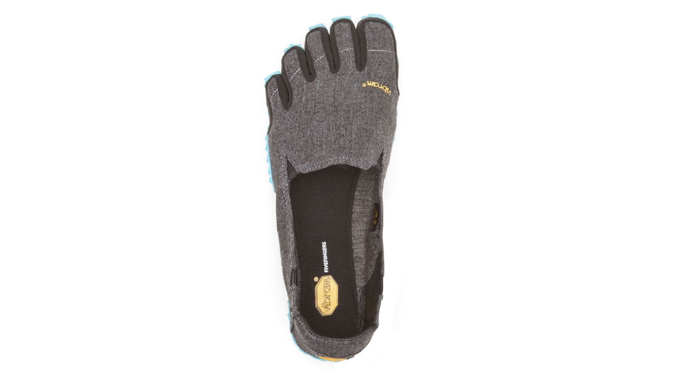 Barfußschuh für Erwachsene ohne Verschluss mit fünf einzelnen Zehenkammern, Draufsicht