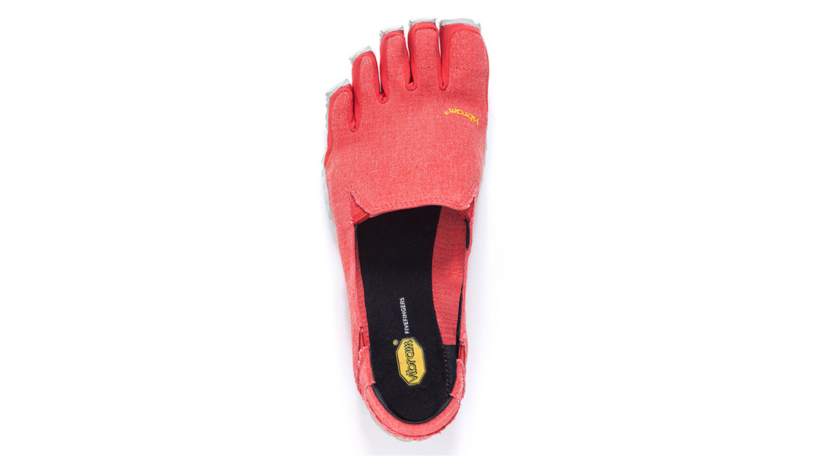 Barfußschuh für Erwachsene ohne Verschluss mit fünf einzelnen Zehenkammern, Draufsicht