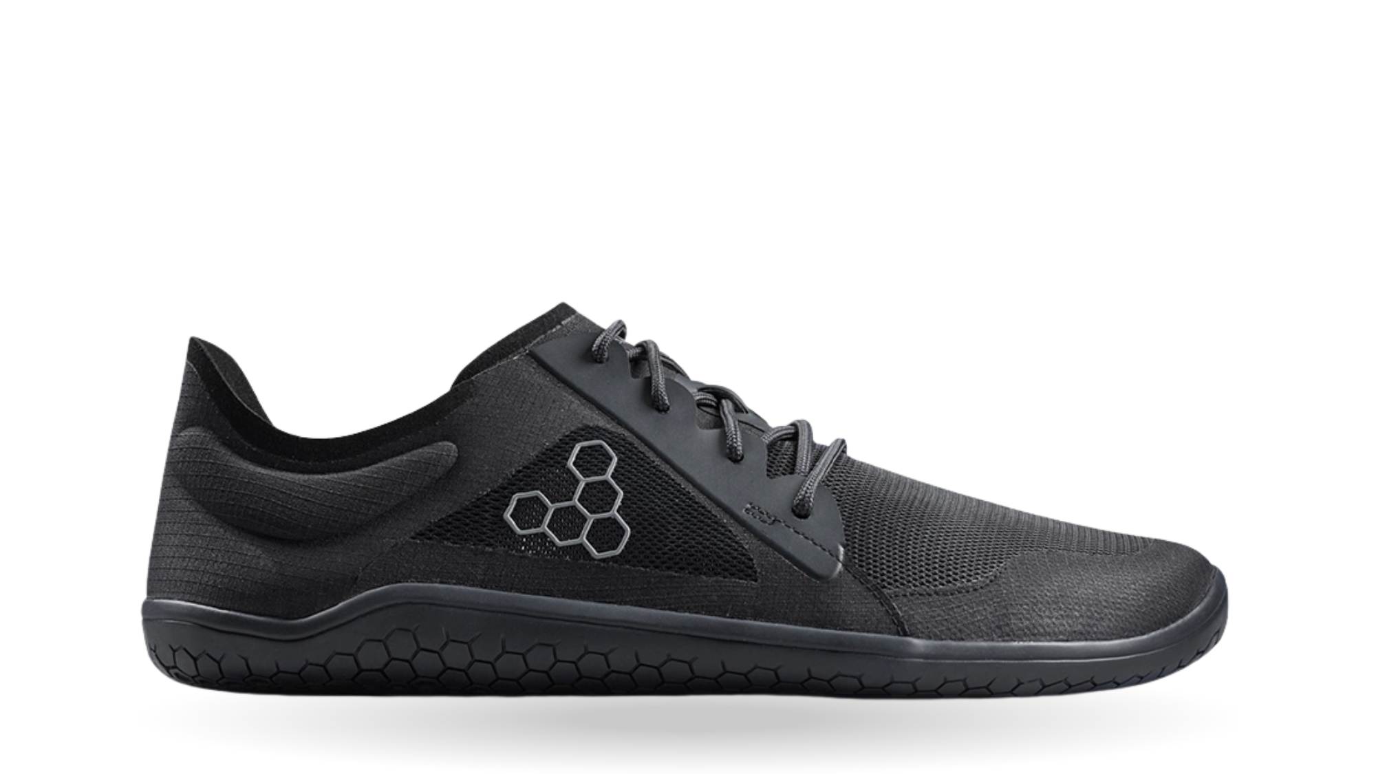 Barfußschuh, geschlossene Zehen und geschlossener Fersenbereich, Schnürung, flexible Sohle, Seitenansicht außen, Einzelschuh
